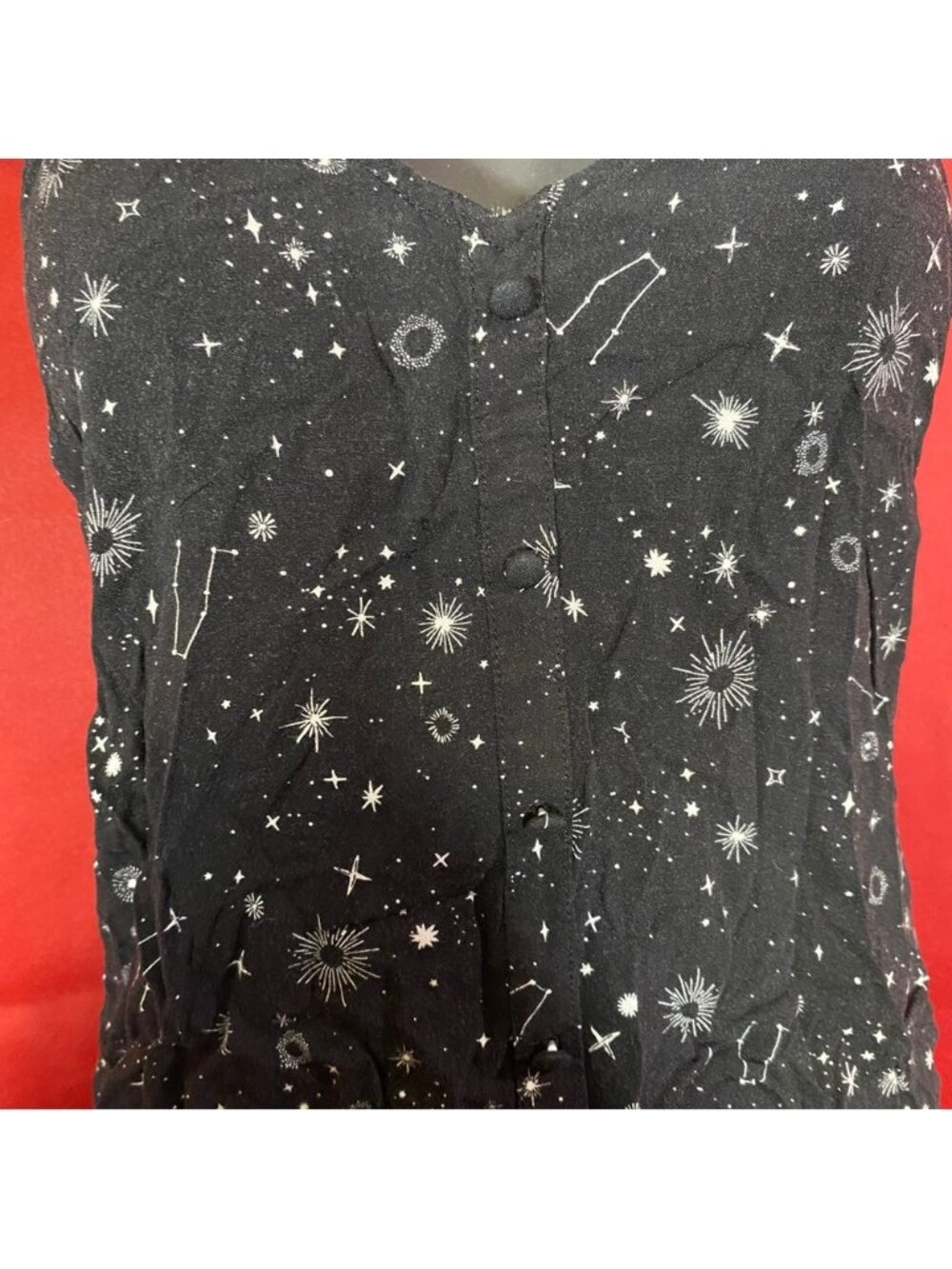 No Boundaries Celestial Star Print Button Front Tank Top S - Picture 5 of 7